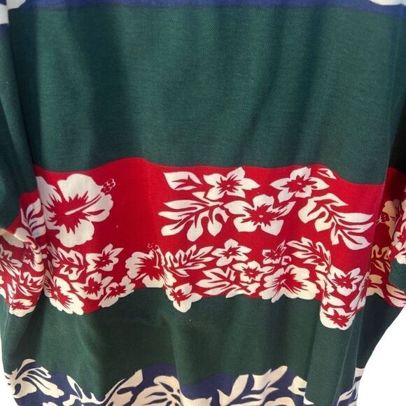 Vintage Navy blue 100 cotton short sleeve polo Hawaiian  shirt - Picture 12 of 13